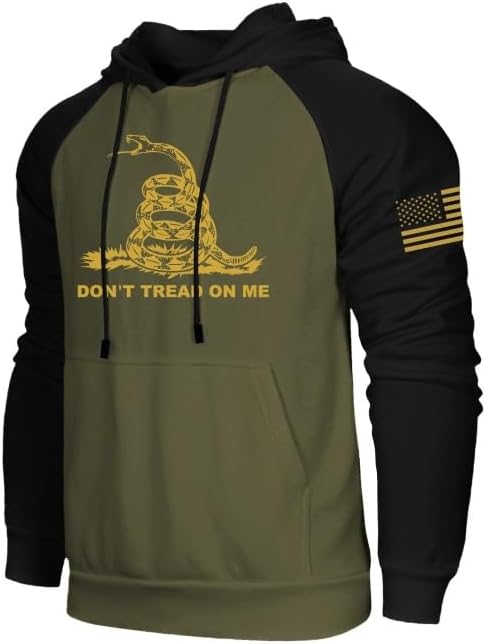 Don’t Tread on Me Hoodie – Men’s USA Flag Patriotic Pullover - Don't Tread on Me Hoodie Readi Gear