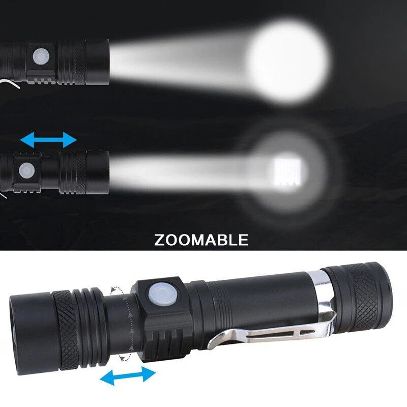 Ultra Bright 90000LM LED Flashlight - Zoomable & Rechargeable - Multifunctional Flashlight Readi Gear