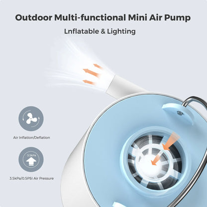 Ultra-Compact Air Pump & Camping Light, USB Rechargeable - Mini air pump Readi Gear