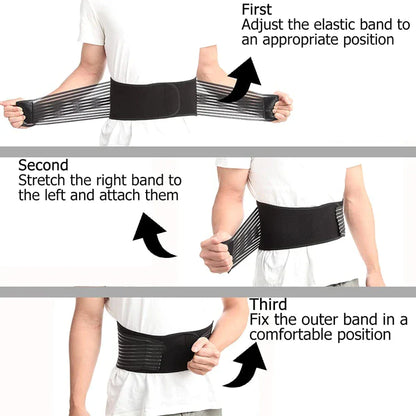 Lower Back Support Brace Lumbar Waist Belt Double Pull Breathable Belt Men Women - Readi Gear