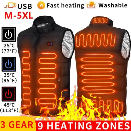 9-Zone USB Heated Vest - Adjustable Heat Zones & Lightweight - USB Heated Vest Readi Gear