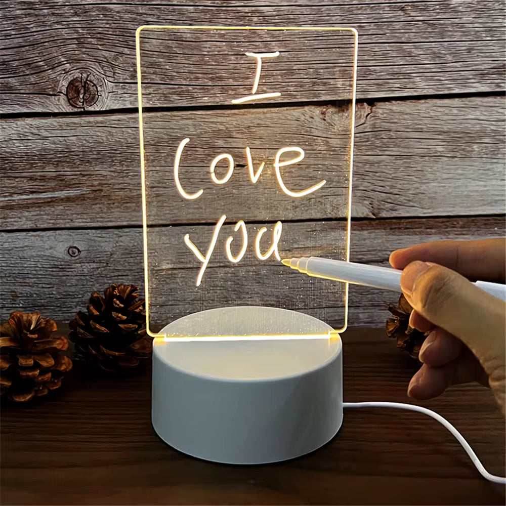 GlowWrite LED Night Light & Erasable Message Board - USB Powered - GlowWrite LED Night Light Readi Gear