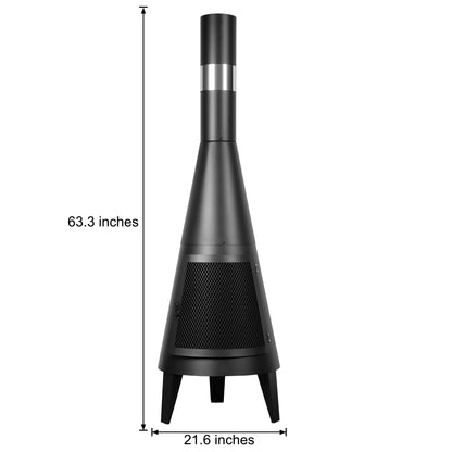 FireFlow Mesh Chiminea - Modern Wood-Burning Outdoor Fireplace - Outdoor chiminea Readi Gear