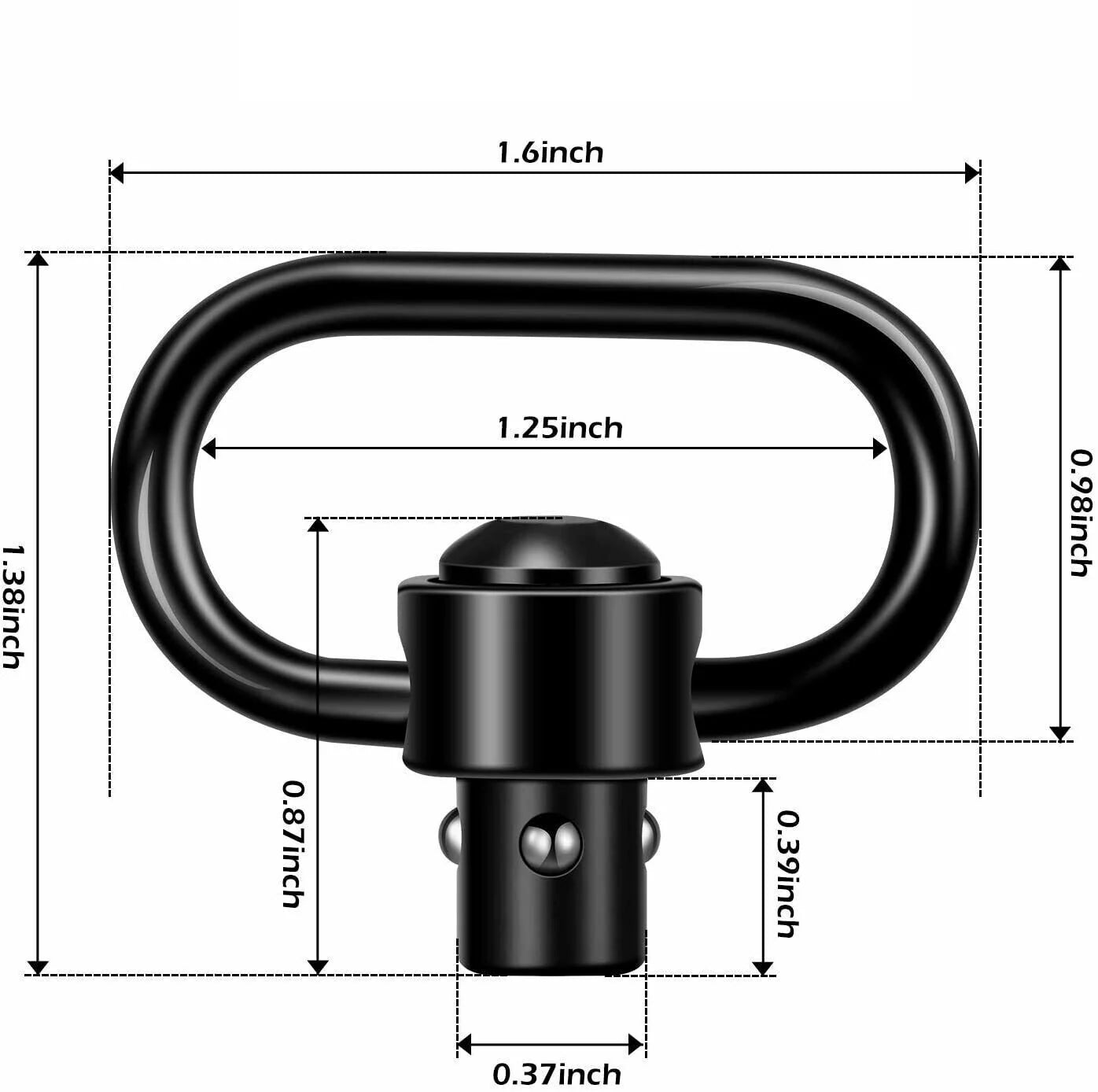 QuickDetach Rifle QD Sling Swivel Mount - 2PCS Heavy Duty 1.25 - Rifle sling swivel Readi Gear