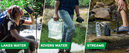 OutlanderPro Survival Water Filter with Solar Power Bank & Light - Survival water filter, power bank & LED light Readi Gear