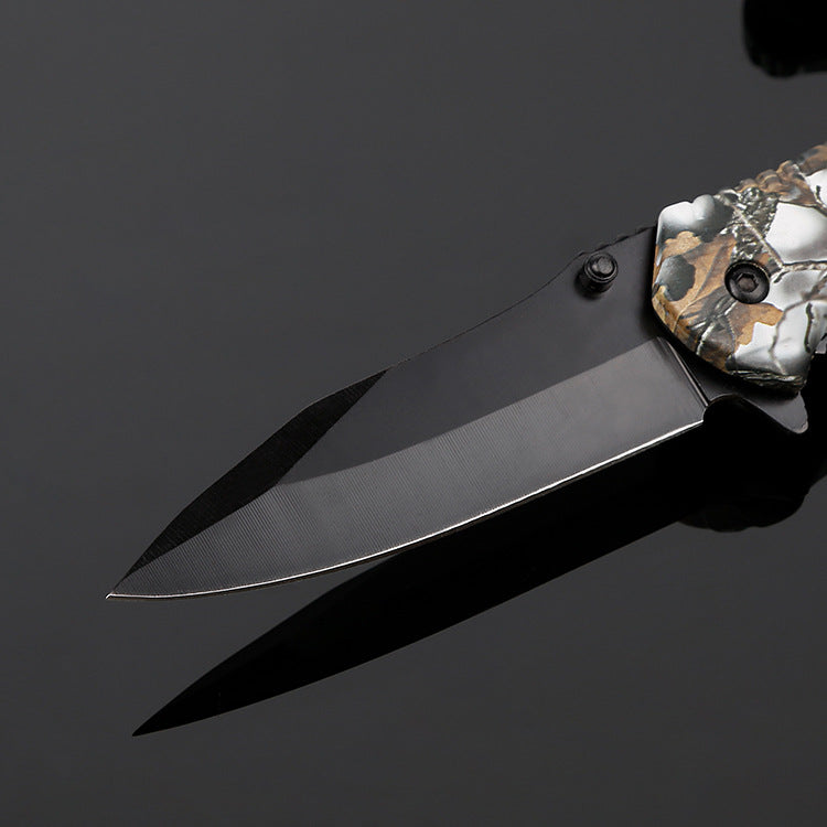FlintEdge Camo Survival Blade - Camo folding knife with flint Readi Gear