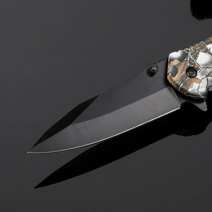 FlintEdge Camo Survival Blade - Camo folding knife with flint Readi Gear