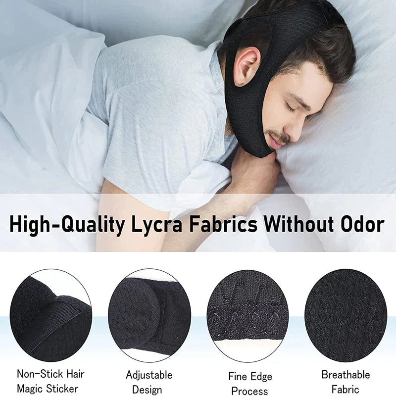 Premium Lycra Anti Snoring Chin Strap - Effective Sleep Apnea Solution - anti snoring chin strap Readi Gear