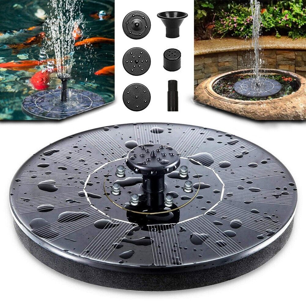 SunGlow Solar Bird Bath Fountain - 4 Dynamic Spray Options - solar bird bath water fountain Readi Gear