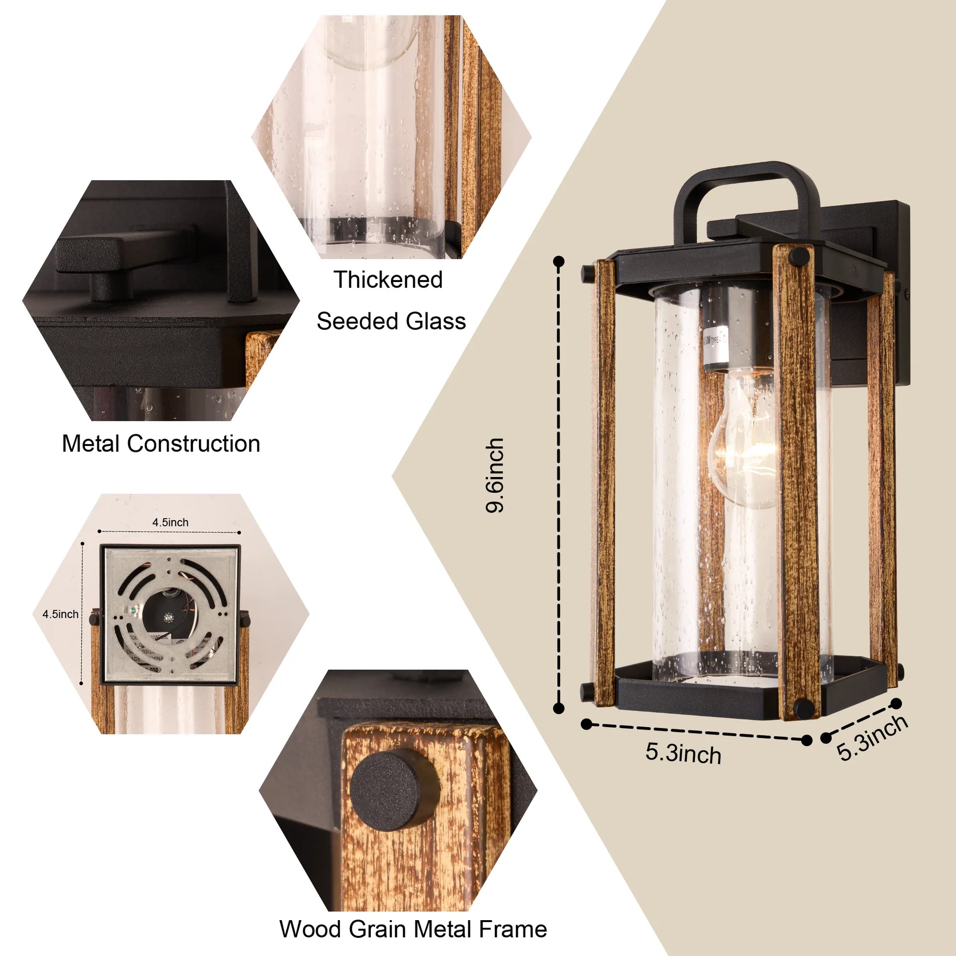 RusticWood Outdoor Porch Lights - Weatherproof Aluminum Alloy - Outdoor porch lights Readi Gear