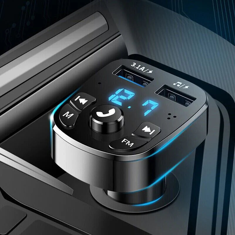 Bluetooth 5.0 Car FM Transmitter - Dual USB Charger & Hands-Free - Bluetooth car transmitter Readi Gear