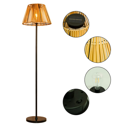 Rustic Radiance Solar Rattan Lamp - Warm Glow for Patio & Garden - Rattan solar lamp Readi Gear