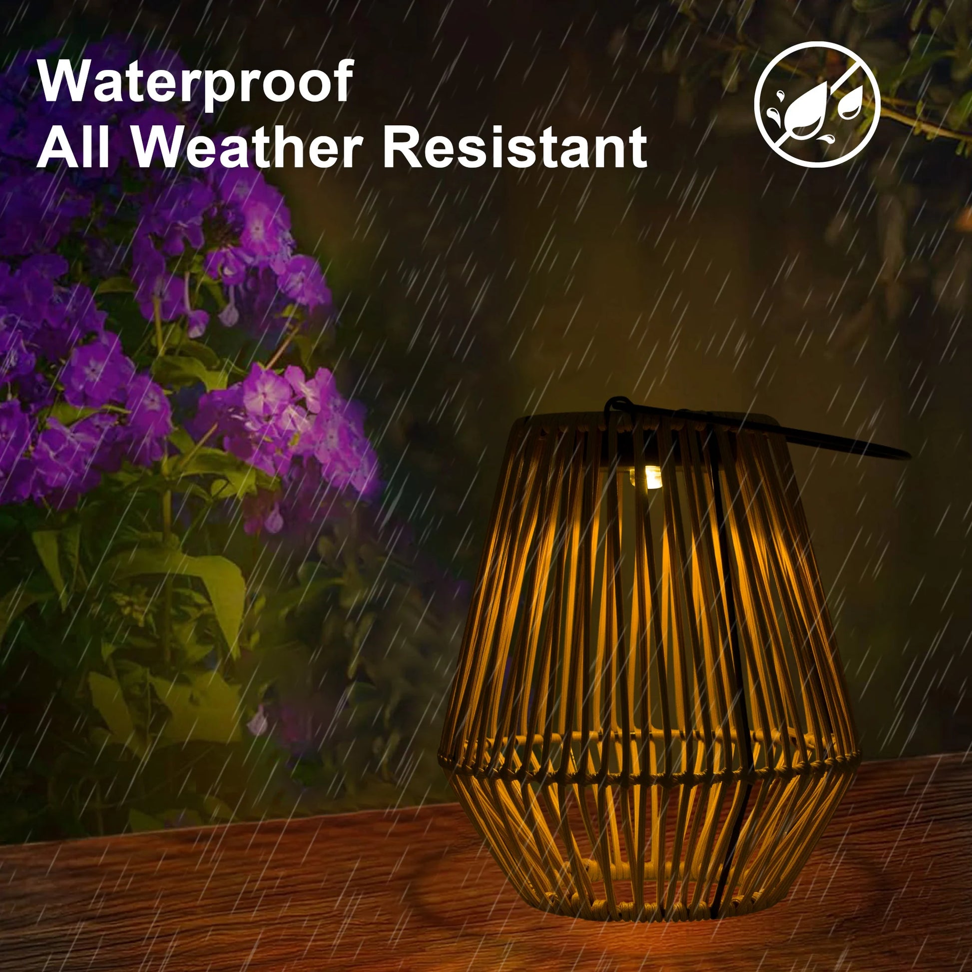 SolarNest Rattan Lantern: Solar-Powered Ambiance for Patios & Walkways - Solar Lantern Readi Gear