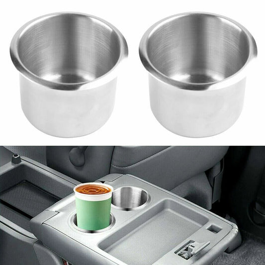 Universal Stainless Steel Cup Holder - Car, Boat, RV, Truck, Marine (2 Pack) - Stainless steel cup holder Readi Gear