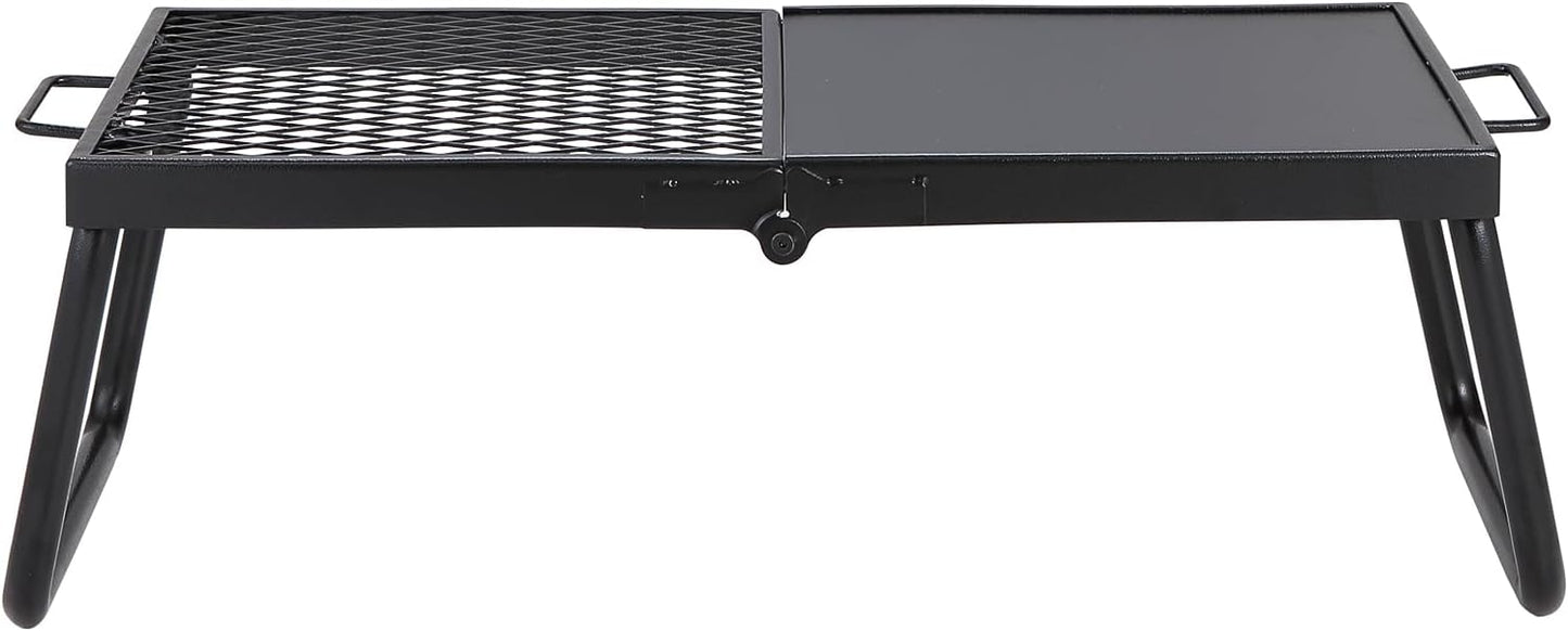 CampMate Foldable Grill & Griddle - Heavy Duty Fire Pit Cooking Rack - Foldable Campfire Grill Readi Gear