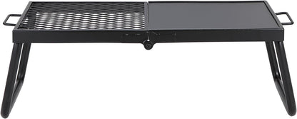 CampMate Foldable Grill & Griddle - Heavy Duty Fire Pit Cooking Rack - Foldable Campfire Grill Readi Gear