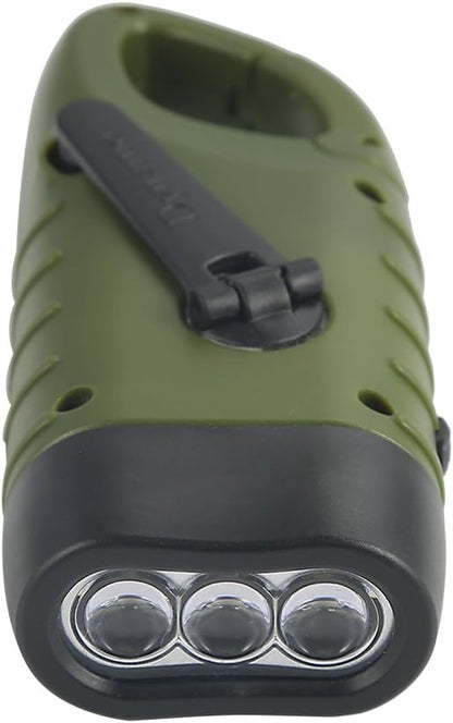 SolarCrank Survival Flashlights - Rechargeable LED Emergency Light w/ Carabiner - Solar crank flashlight Readi Gear