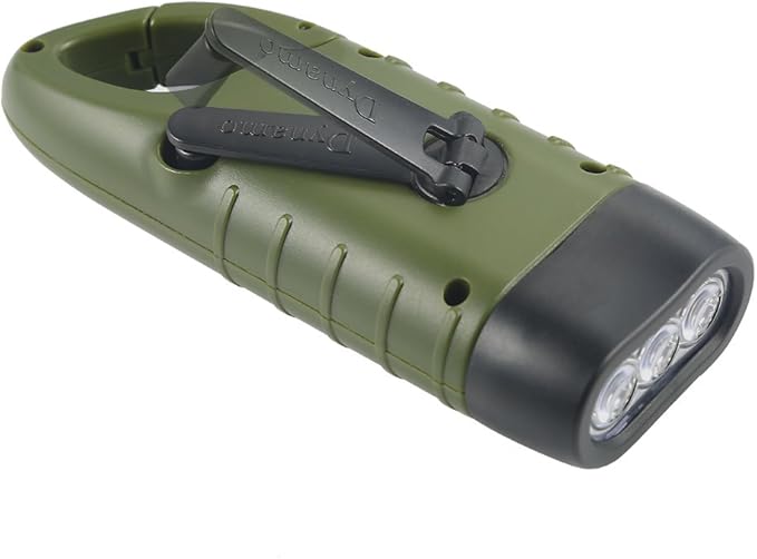 SolarCrank Survival Flashlights - Rechargeable LED Emergency Light w/ Carabiner - Solar crank flashlight Readi Gear
