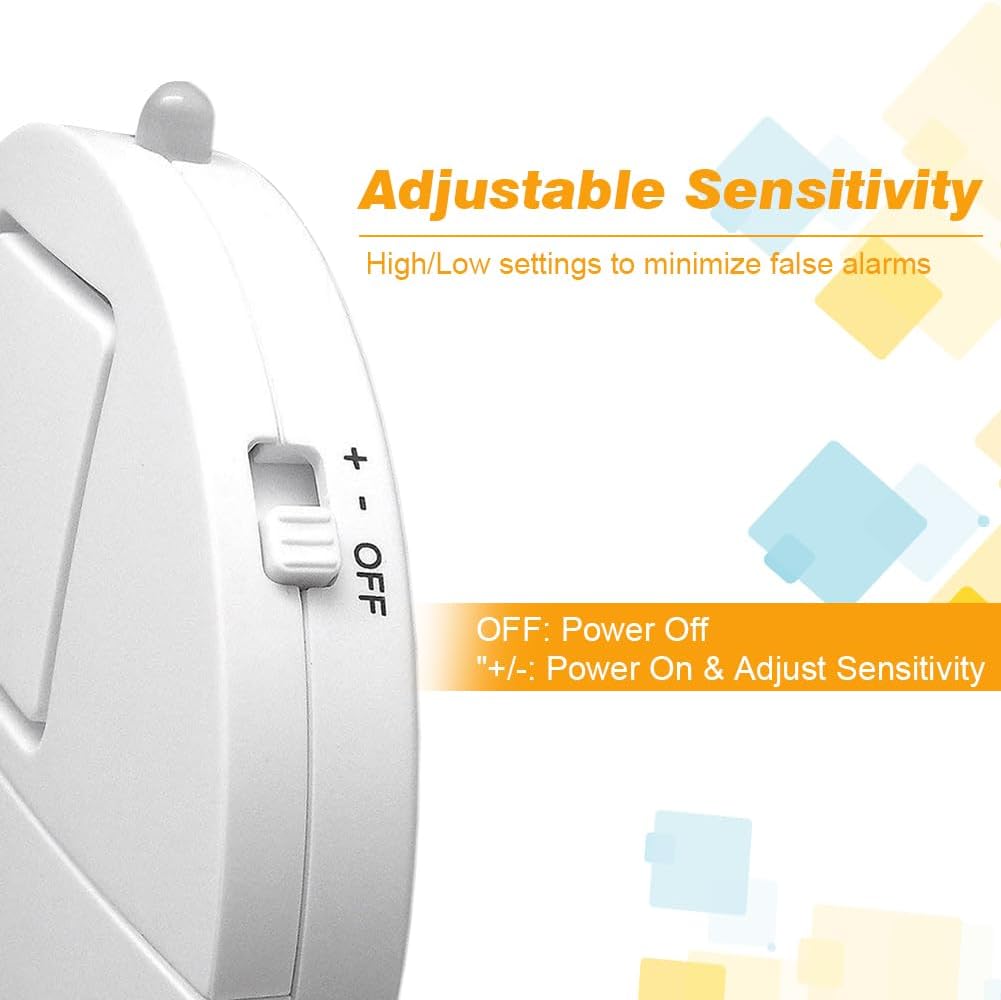 GlassBreak Defender – 4 Wireless Window Alarms with LED & Battery Alert