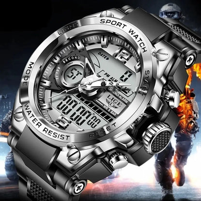 Lige SteelForce 50M Waterproof Military Sport Watch with LED - waterproof military watch Readi Gear