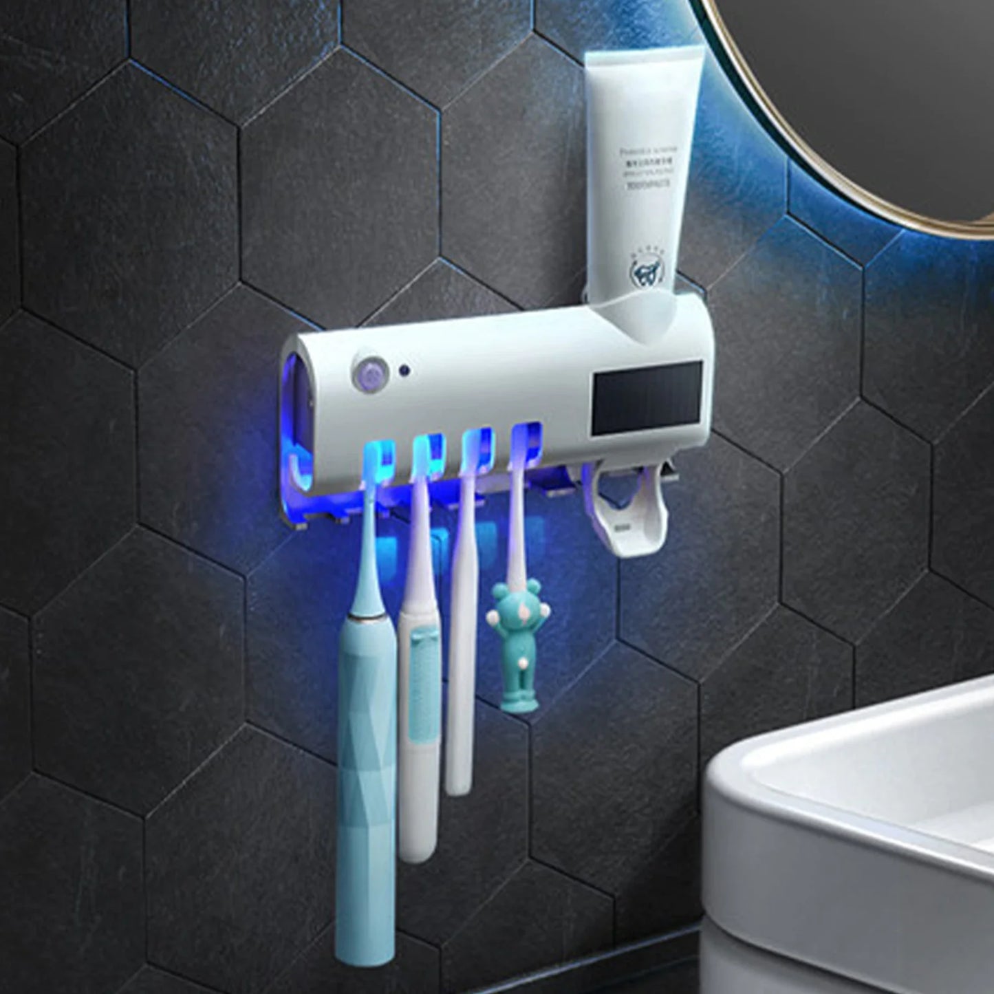 UV Light Toothbrush Holder & Automatic Dispenser - Clean & Sanitized Brushes - UV Light Toothbrush Holder & Automatic Dispenser - Clean & Sanitized Brushes Readi Gear