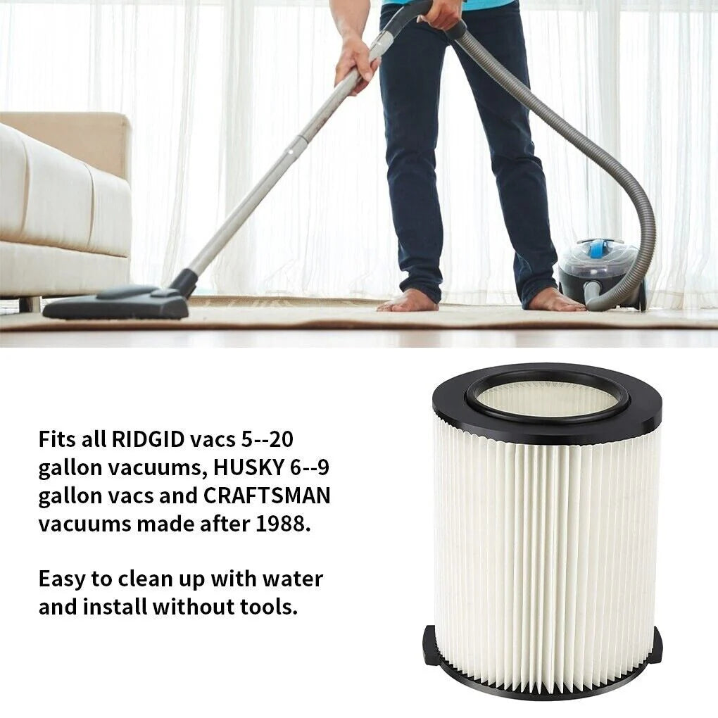 RIDGID VF4000 Wet/Dry Shop Vac Replacement Filter - Washable & Reusable (fits HUSKY & CRAFSTMAN Vacs) - Wet/Dry Shop Vac Filter Readi Gear