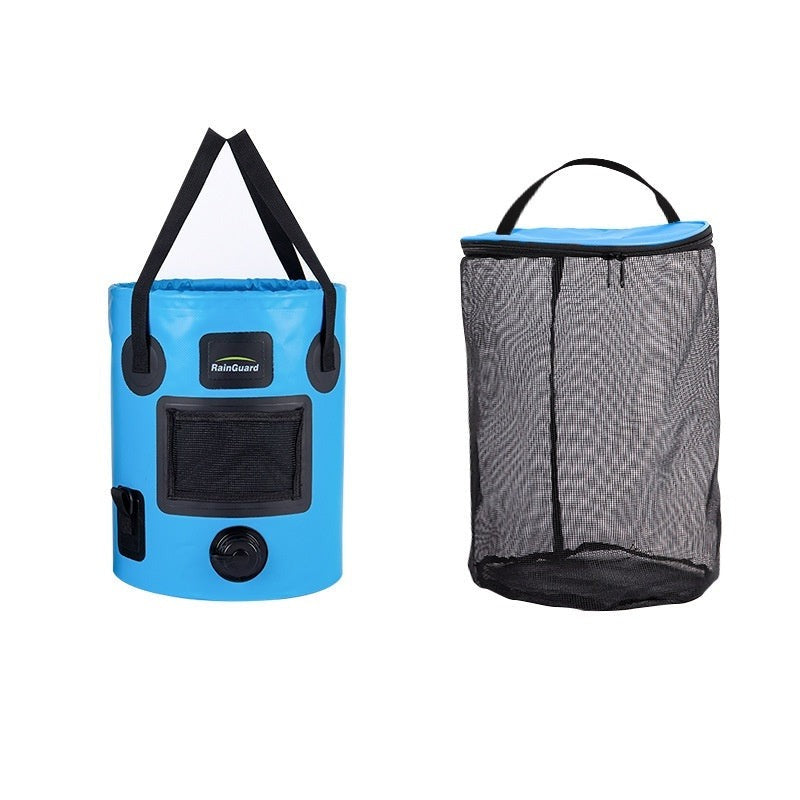 Collapsible Fishing & Camping Bucket - 25L with Mesh Bag Insert & Side Pocket - Collapsible Fishing & Camping Bucket - 25L with Mesh Bag Insert & Side Pocket Readi Gear