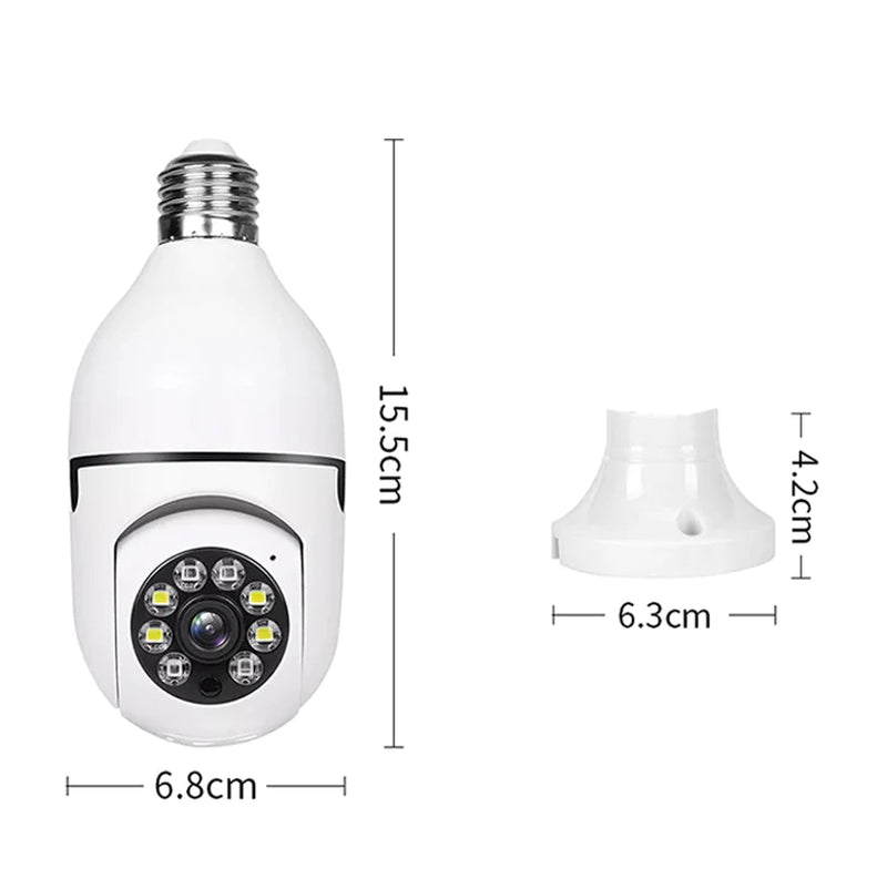360° Smart Light Bulb Security Camera - 1080P, Wireless, IR Night Vision - 360° Security Camera Readi Gear