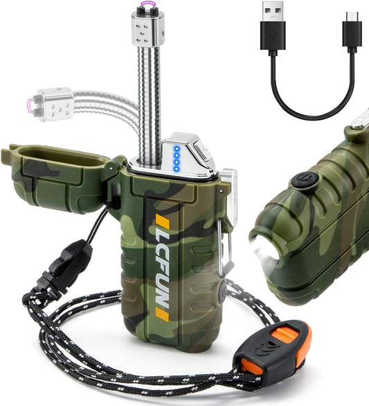 All-in-One Survival Plasma Lighter & Flashlight - USB Rechargeable, Waterproof - USB Plasma Lighter and Flashlight Readi Gear