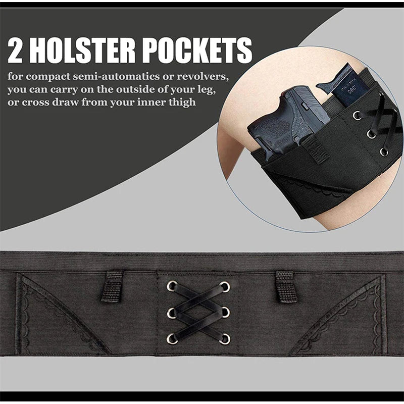 GlamGuard Adjustable Anti-Slip Thigh Holster for Women - GlamGuard Adjustable Anti-Slip Thigh Holster for Women Readi Gear