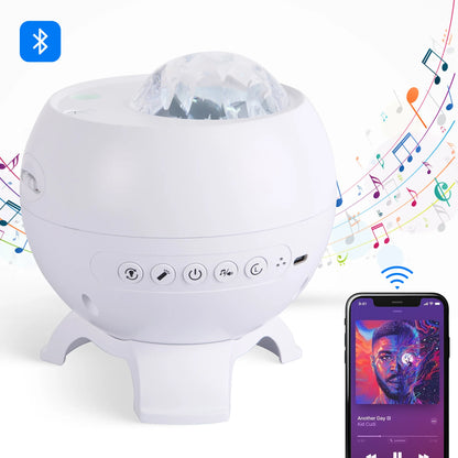 NightSky Oasis: 7-Pattern Bluetooth Projector & Sound Machine - Bluetooth projector night light and sound machine Readi Gear