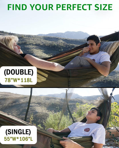 Outlander 2-Person Hammock Tent with Net & Straps - Adventure-Ready - Hammock tent with mosquito net Readi Gear