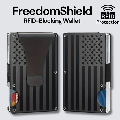 FreedomShield RFID-Blocking Aluminum Alloy Wallet - USA Flag RFID Blocking Card Holder Readi Gear