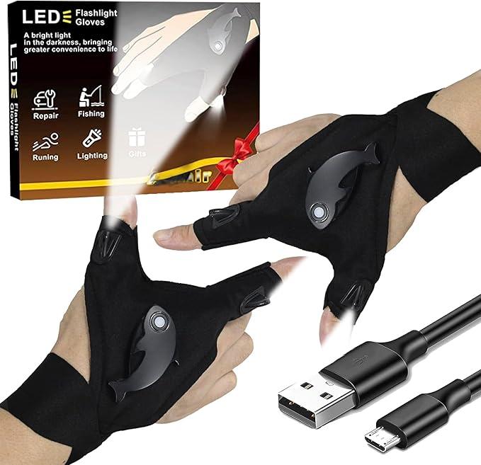 LightGrip LED Gloves - Rechargeable Hands-Free Light for Camping, Fishing, DIY - Flashlight gloves Readi Gear