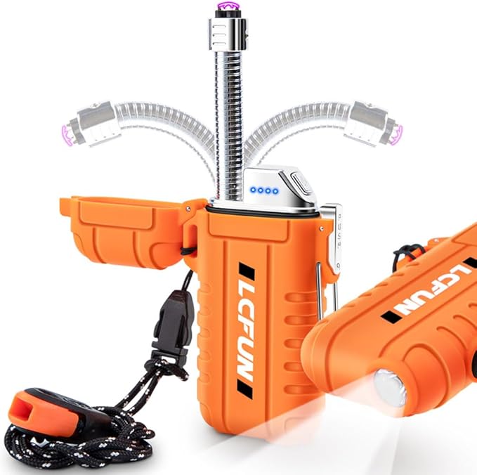 All-in-One Survival Plasma Lighter & Flashlight - USB Rechargeable, Waterproof - USB Plasma Lighter and Flashlight Readi Gear