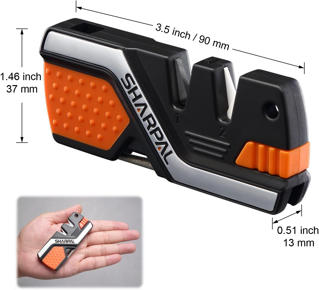 6-in-1 Pocket Knife Sharpener & Survival Tool with Fire Starter - Knife sharpener and fire starter Readi Gear