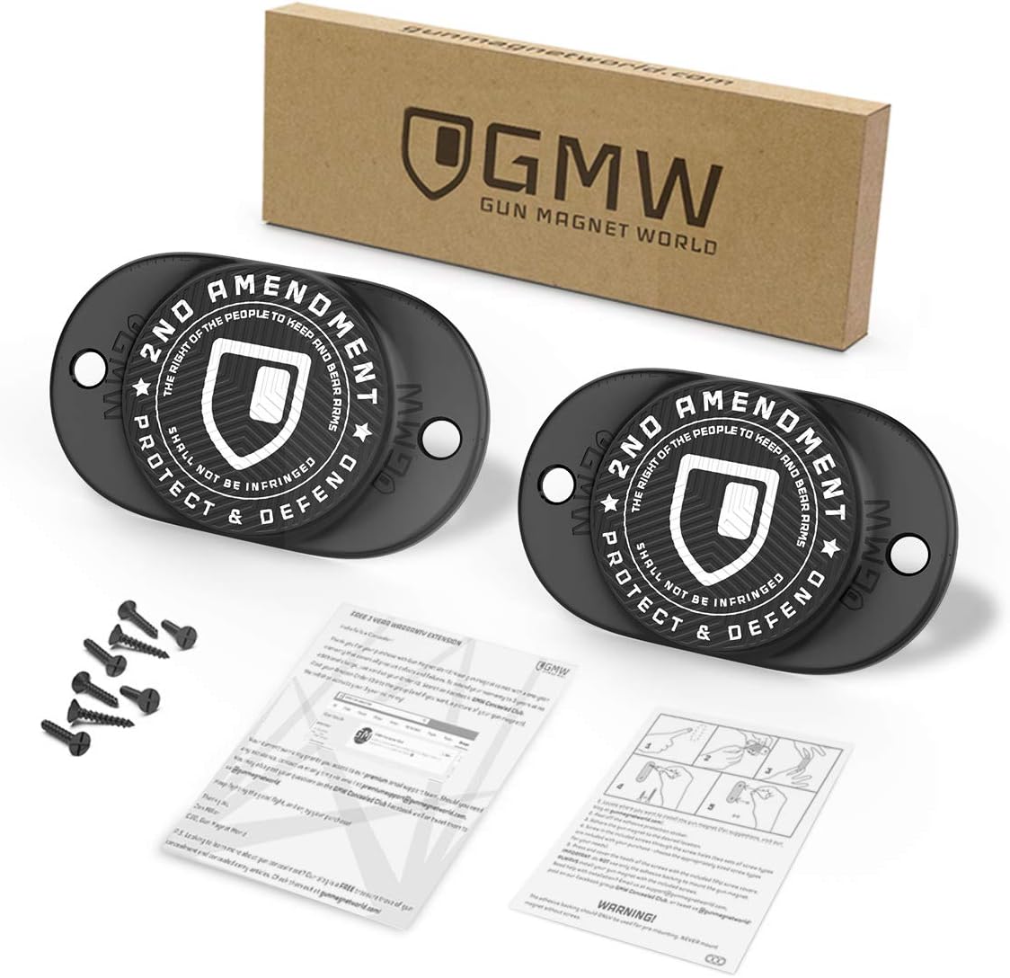 2nd Amendment Magnetic Concealed Gun Mount 2-Pack for Car, Desk, Wall - Magnetic gun mount Readi Gear