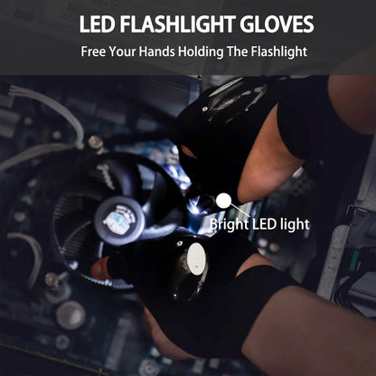 CamoGuard LED Flashlight Gloves - Hands-Free Waterproof Light for Outdoors - Flashlight gloves Readi Gear