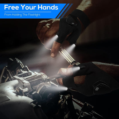 LightGrip LED Gloves - Rechargeable Hands-Free Light for Camping, Fishing, DIY - Flashlight gloves Readi Gear