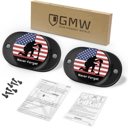 Never Forget Magnetic Concealed Gun Mount 2-Pack for Car, Desk, Wall - Magnetic gun mount Readi Gear