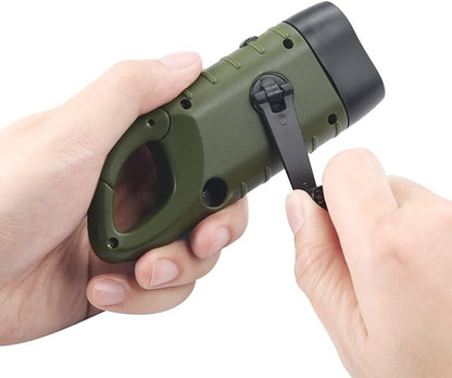SolarCrank Survival Flashlights - Rechargeable LED Emergency Light w/ Carabiner - Solar crank flashlight Readi Gear