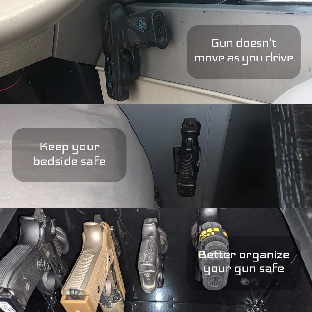 2nd Amendment Magnetic Concealed Gun Mount 2-Pack for Car, Desk, Wall - Magnetic gun mount Readi Gear