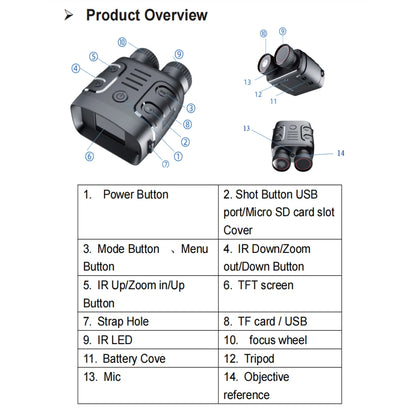 NightHawk 1080P Infrared Night Vision Binoculars - Night Vision Infrared Binoculars Readi Gear