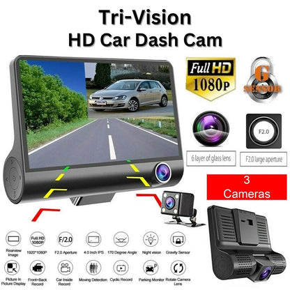 Tri-Vision HD Car Dash Cam - Dash camera Readi Gear