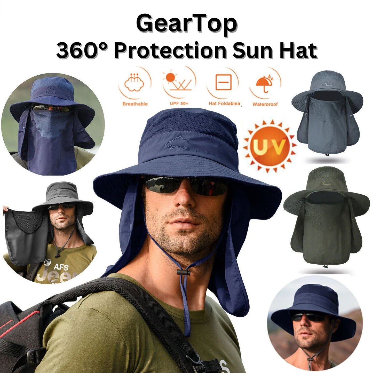 GearTop 360° Protection Sun Hat - GearTop 360° Protection Sun Hat Readi Gear