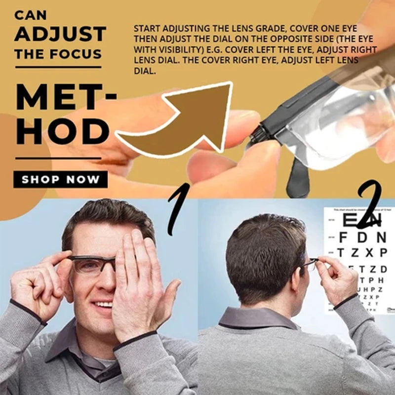 VisionMaster Dial Adjustable Glasses: Variable Focus Eyewear for Any Distance - Readi Gear