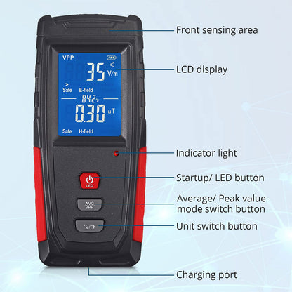 MagnaShield Electromagnetic Radiation Detector with Safety Alarm - MagnaShield Electromagnetic Radiation Detector with Safety Alarm Readi Gear