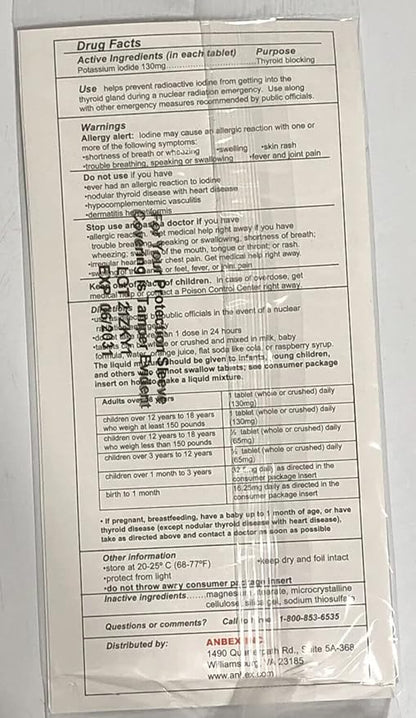 IOSAT Potassium Iodide Tablets 130mg - 14 Count: Nuclear Radiation Protection - Potassium Iodide Tablets Readi Gear