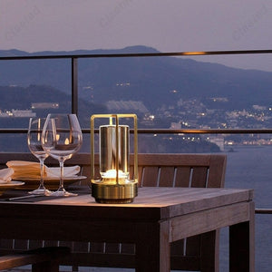 NordicWoods Rustic Lantern - USB Rechargeable Cabin Light - rustic table lamp Readi Gear