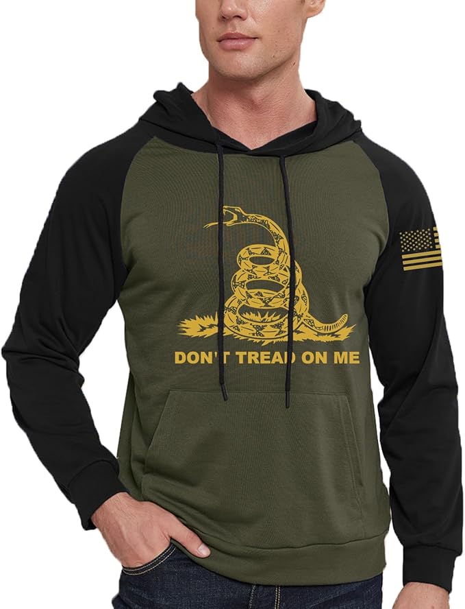 Don’t Tread on Me Hoodie – Men’s USA Flag Patriotic Pullover - Don't Tread on Me Hoodie Readi Gear